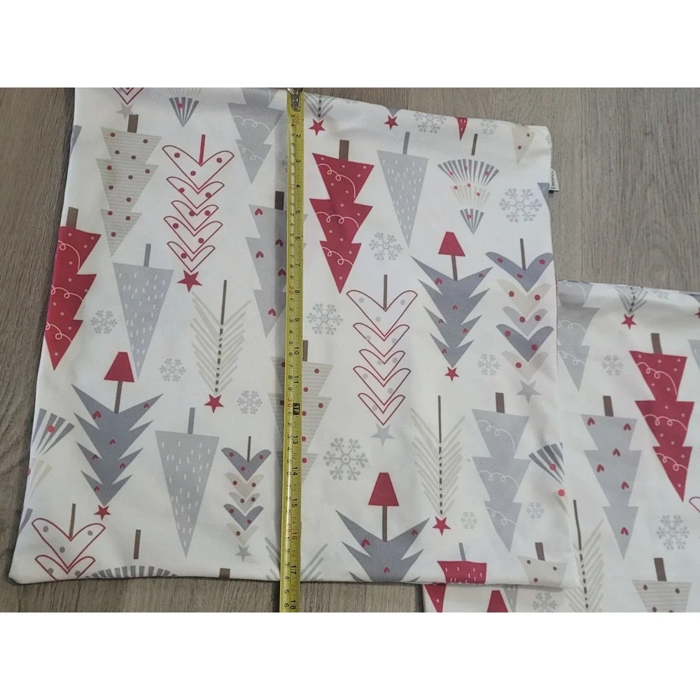 Emvency Set of 2 Christmas Throw Pillow Covers 18x18 Holiday Trees Snowflakes